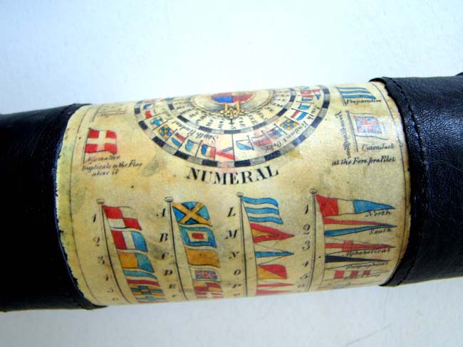 An Antique Mariner's Three-draw Telescope with inset signal flag chart by Dolland, London, circa 1850 — image 2